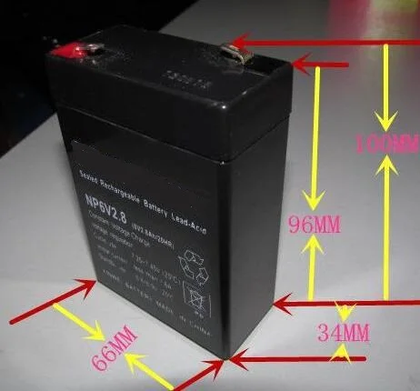 

Free shipping 1pcs 6V 2.8Ah lead acid battery rechargeable battery electronics said the battery Electric toys, lantern battery