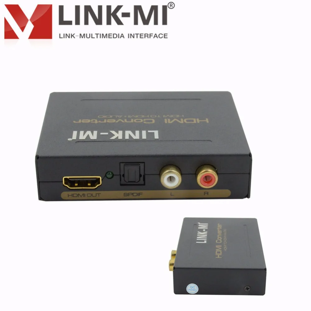 LINK MI HH01 Auido HDMI к + Аудио конвертер Full HD 1080P аналоговый SPDIF L/R аудио до 1080p PASS/2.0CH/5.1CH 5V1A