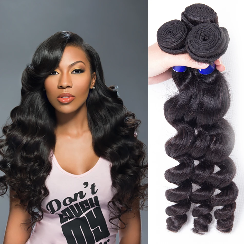 100 Unprocess Virgin Brazilian Hair Bundles 1pc/Lot Loose Wave Weave