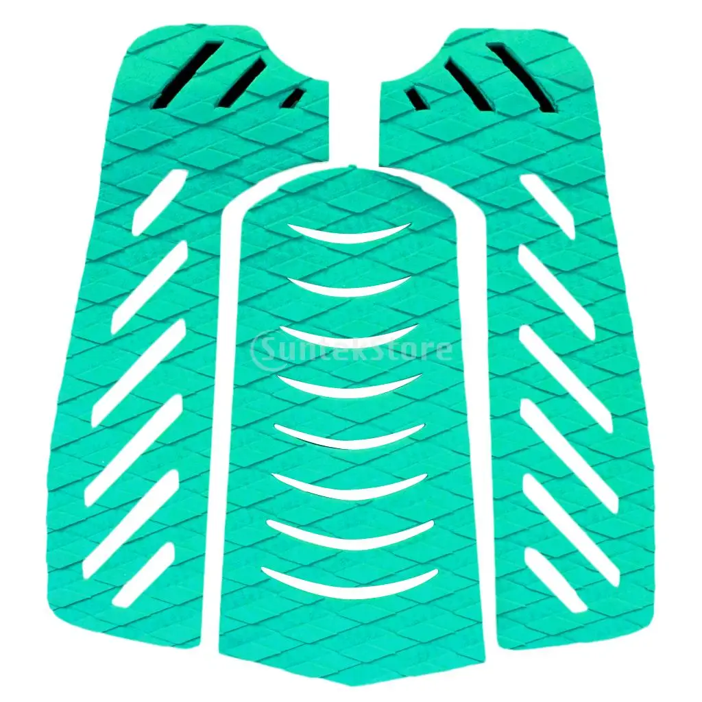 1 set of 3pcs Anti-Slip Surfboard Traction Tail Pads Surf Deck Grips Surfing Accessory Surfboard Traction Pad