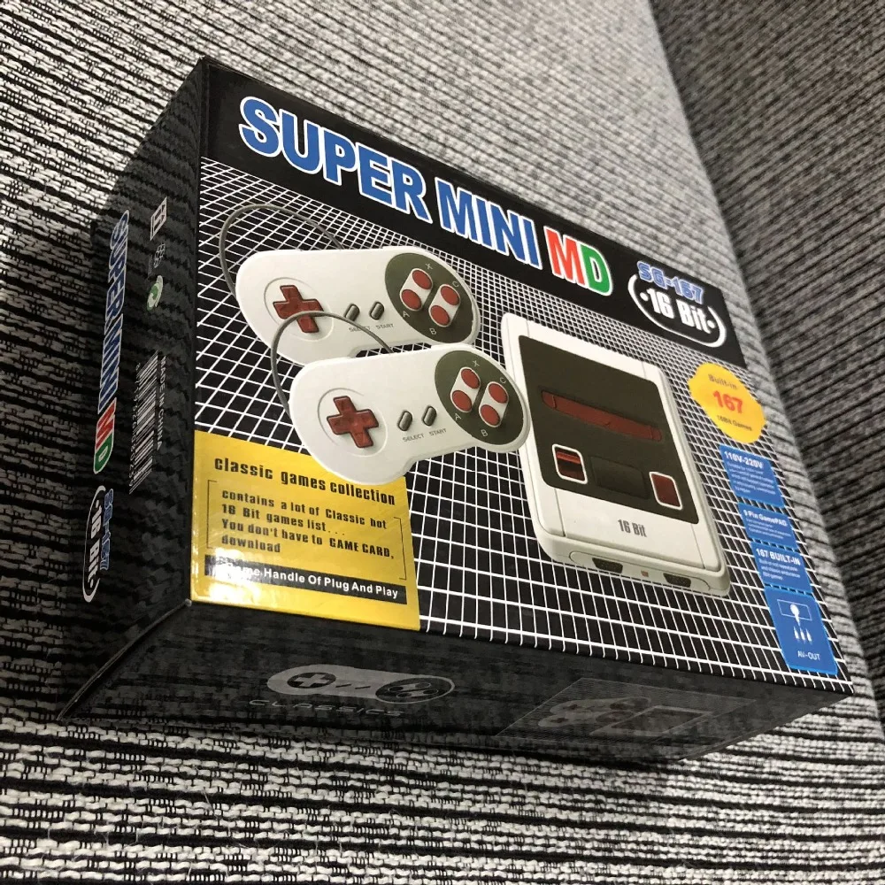 Новая Ретро Мини ТВ Видео игровая консоль для Sega MegaDrive 16 бит игр с 167 различными