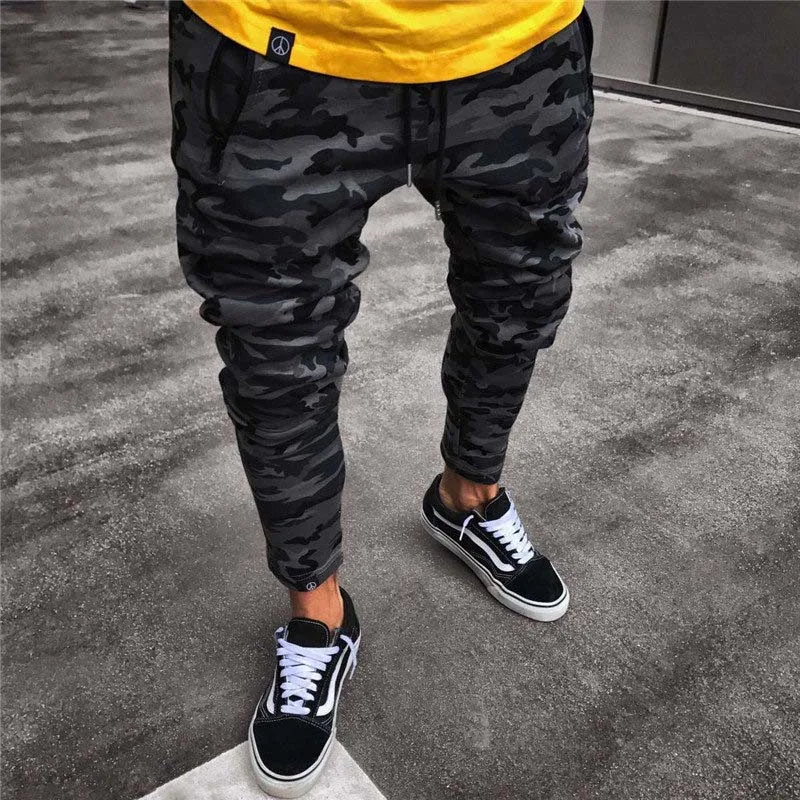 

2018 New Camouflage Jogger Pants Men Fitted Active Cotton Sweatpants Male Track Pants Patchwork Casual Pants Man