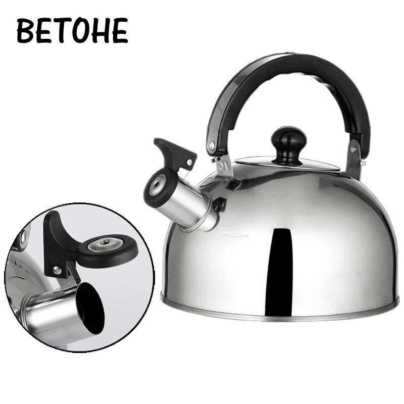 

BETOHE stainless steel 2.5L water kettle camping kettles stove kettle whistling water gas teapot cooking tools Kitchenware Tools