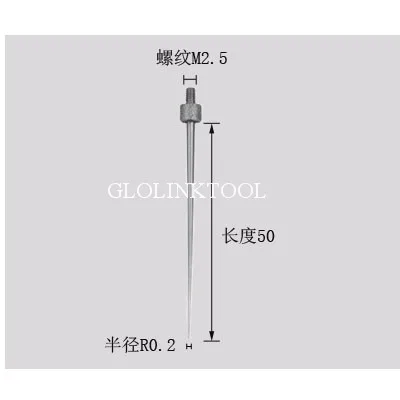 M2.5 резьба Диаметр иглы HSS циферблат тестовый индикатор контактная точка заостренный игла циферблат индикатор детали инструмента 10 мм 20 мм 45 градусов - Цвет: J6 R0.2xL50