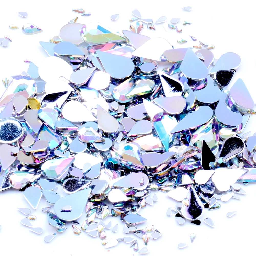 

Tear Flatback 7 Sizes Acrylic Rhinestones Crystal AB Flat Back Nail Rhinestone 3D Nail Art Decoration DIY Tool