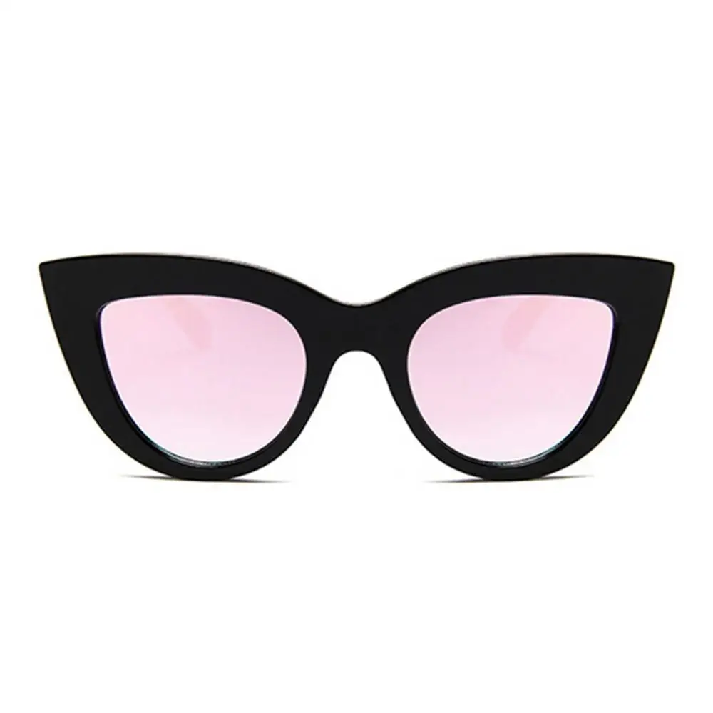 Розовое золото, кошачий глаз, солнцезащитные очки для женщин, розовые, зеркальные оттенки, женские солнцезащитные очки, черное, белое покрытие, Cateye, авиация, Oculos, солнцезащитные очки - Цвет линз: 4