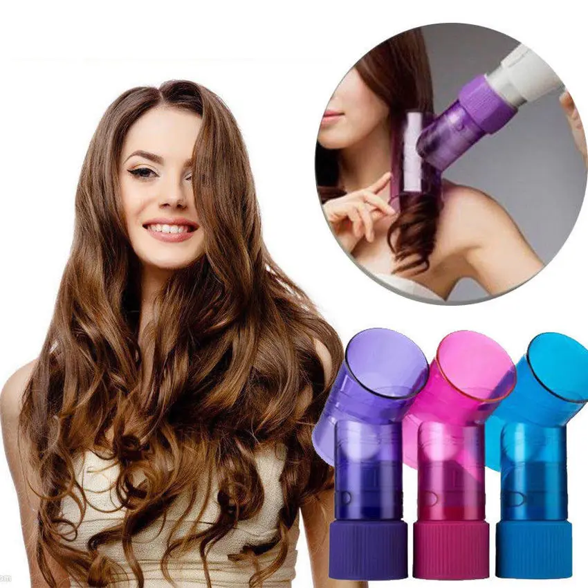 2017 Fashion Women Hair Curl Hairdryer Diffuser Magic Wind Spin Plastic