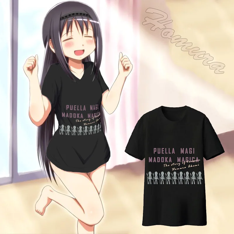 Футболка Puella Magi Madoka Magica Akemi Homura мужская хлопковая с коротким рукавом | Мужская