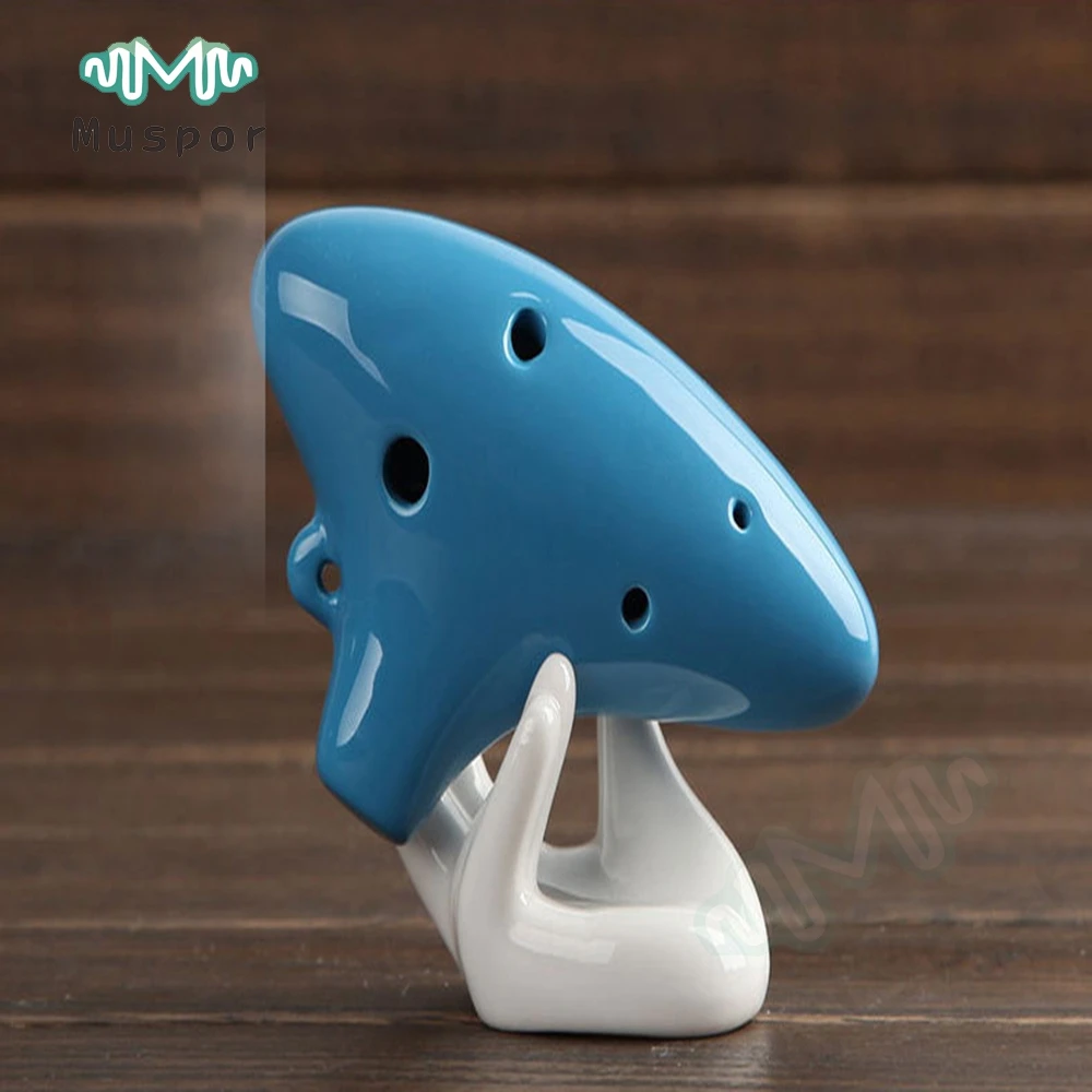 

Porcelain Pottery Ocarina Flute 6-Hole Alto C AC Ceramic Instrument Blue