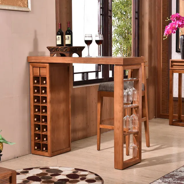 Chinese Living Room Wine Cabinet Solid Wood Bar Tables And Chairs Chinese Living Room Wine Cabinet Solid Wood Bar Tables And Chairs Combination Office