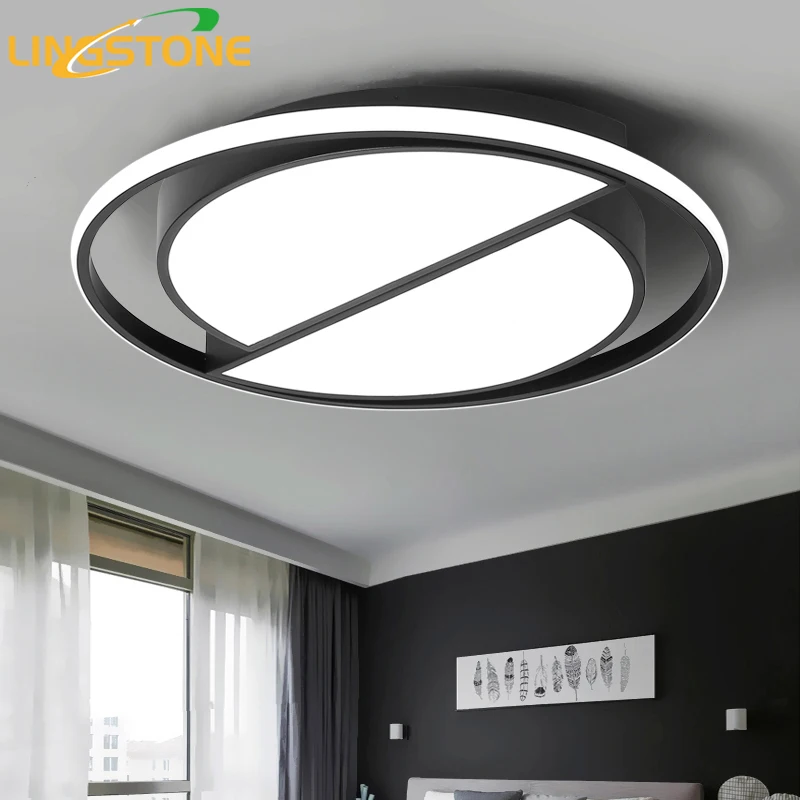 Led Ceiling Lamp with Remote Control Modern Black Ceiling ...