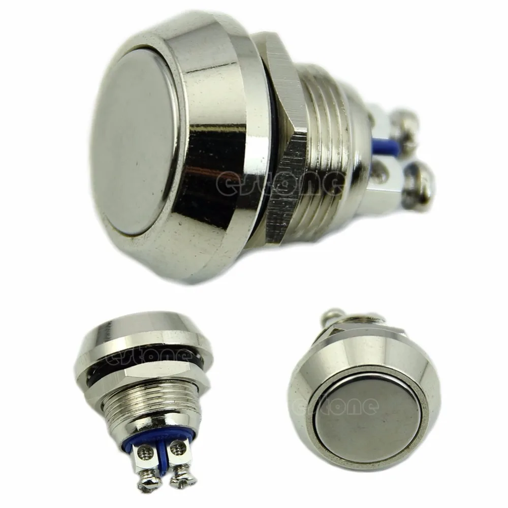 

Stainless Steel Metal 12mm Start Horn Button Momentary Push Button Switch New L15