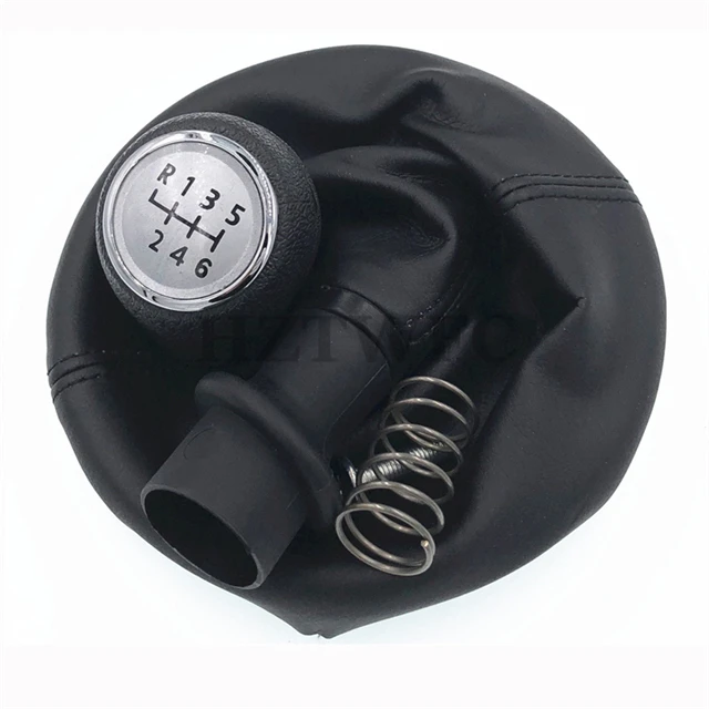 

High Quality 6 Speed Gear Stick Shift Knob Frame Boots Black For VW Transporter T5 T6