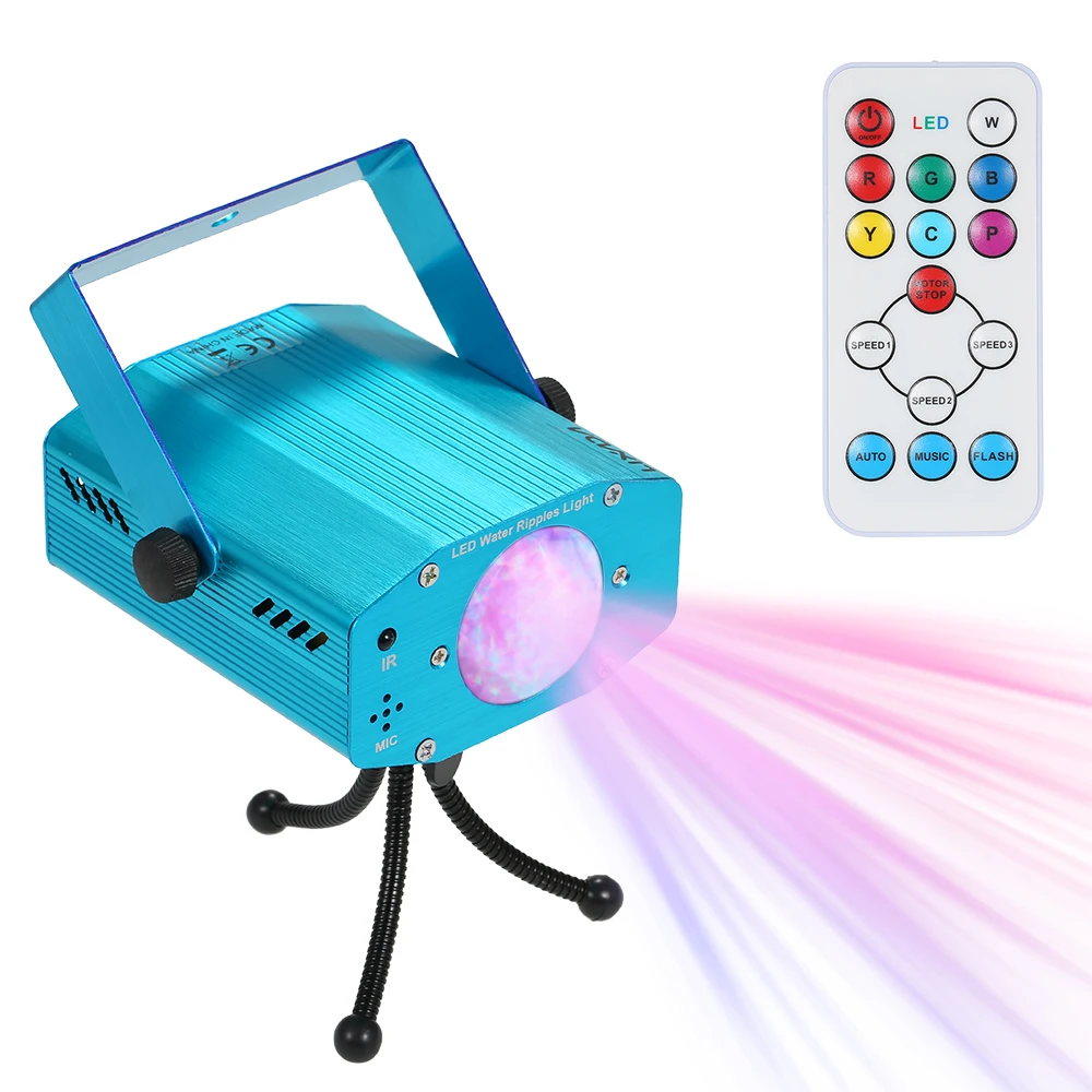 

10W Color Changing RGBW Mini LED Water Wave Ripple Stage Effect Lighting Lamp with Controller for Disco KTV Club Party US /EU