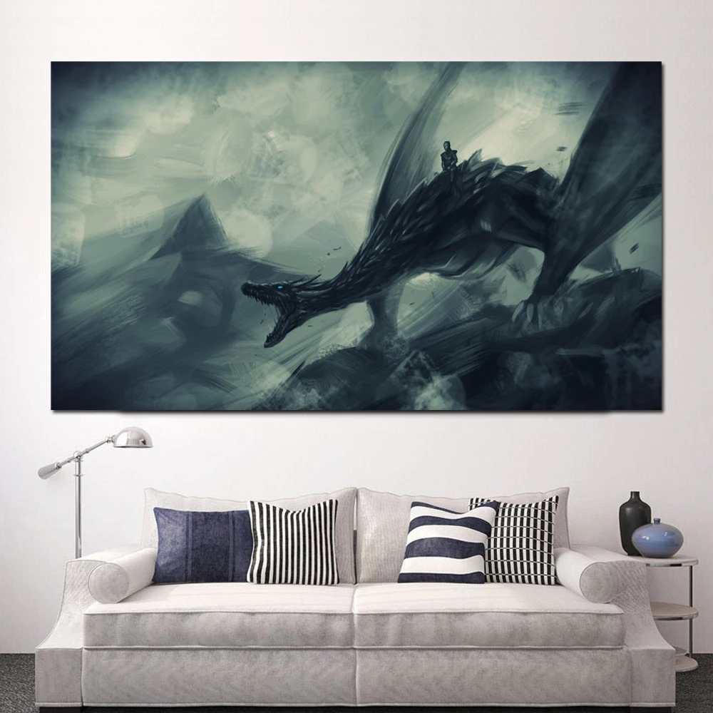 

Game of Thrones Ice Dragon Canvas Painting Prints Living Bedroom Home Decoration Artwork Modern Wall Art Oil Painting Posters