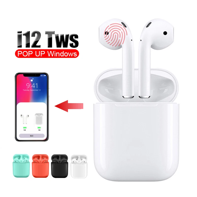 

i12 TWS Bluetooth ear Earbuds KO i30 tws Air MX Wireless PK w1 chip Earphone PK i10 i20 lk te9 LK-TE9 i40 i60 for Iphone Sumsung
