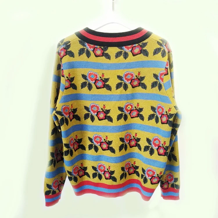 HAMALIEL для подиума, дизайнерский осенне-зимний женский свитер, винтажный, с цветочным принтом, плотный, длинный рукав, трикотажные пуловеры, модные топы