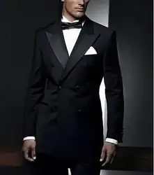 (Пиджак + брюки + галстук-бабочка + носовые платки) максимумом нагрудные Для мужчин костюмы Мода Custome сделано мужской костюм двубортный