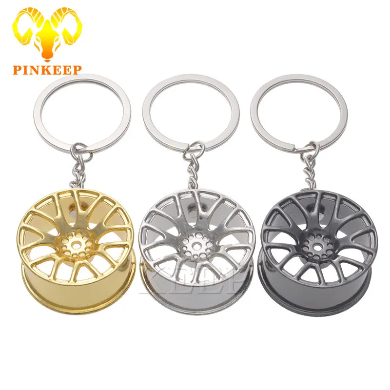 

Car Keychain Tire Wheel Hub Rim Keyring Auto Key Chain Key Ring Holder For BMW Audi VW Honda Toyota Ford Car Styling Accessories