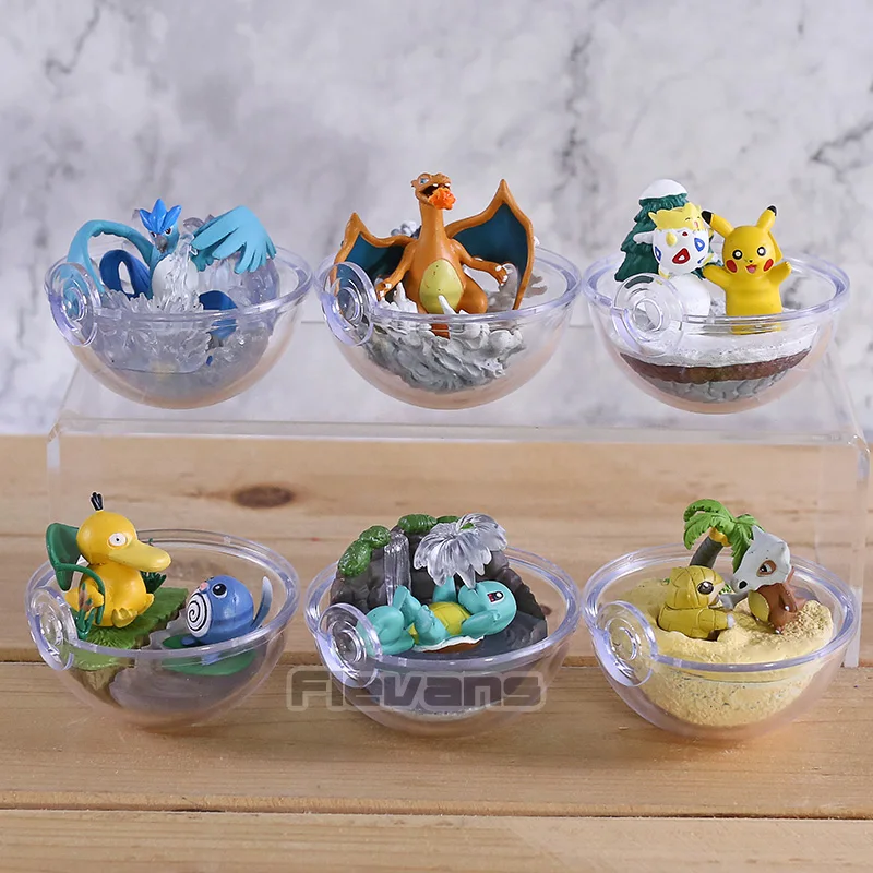 Monster Terrarium коллекция Vol.2 Articuno Togepi Charizard weckle Psyduck Poliwrath Cubone Sandshrew Фигурки игрушки 6 шт./компл