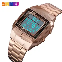 SKMEI 1381 Роскошные спортивные часы Для мужчин смотреть светодиодный цифровой сигнализации отсчет Мода Сталь Для мужчин наручные часы relogio