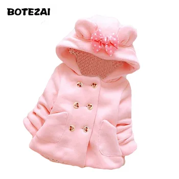 

BOTEZAI Baby Girls Jacket 2017 Winter Jacker For Girls Minnie Coat Kids Warm Hooded Children Outerwear Coat Infant Girls Clothes
