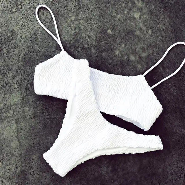 Conjunto de Bikini plisado con sujetador acolchado para mujer, traje de baño Sexy con realce, ropa de playa, novedad, gran oferta - Imagen 5