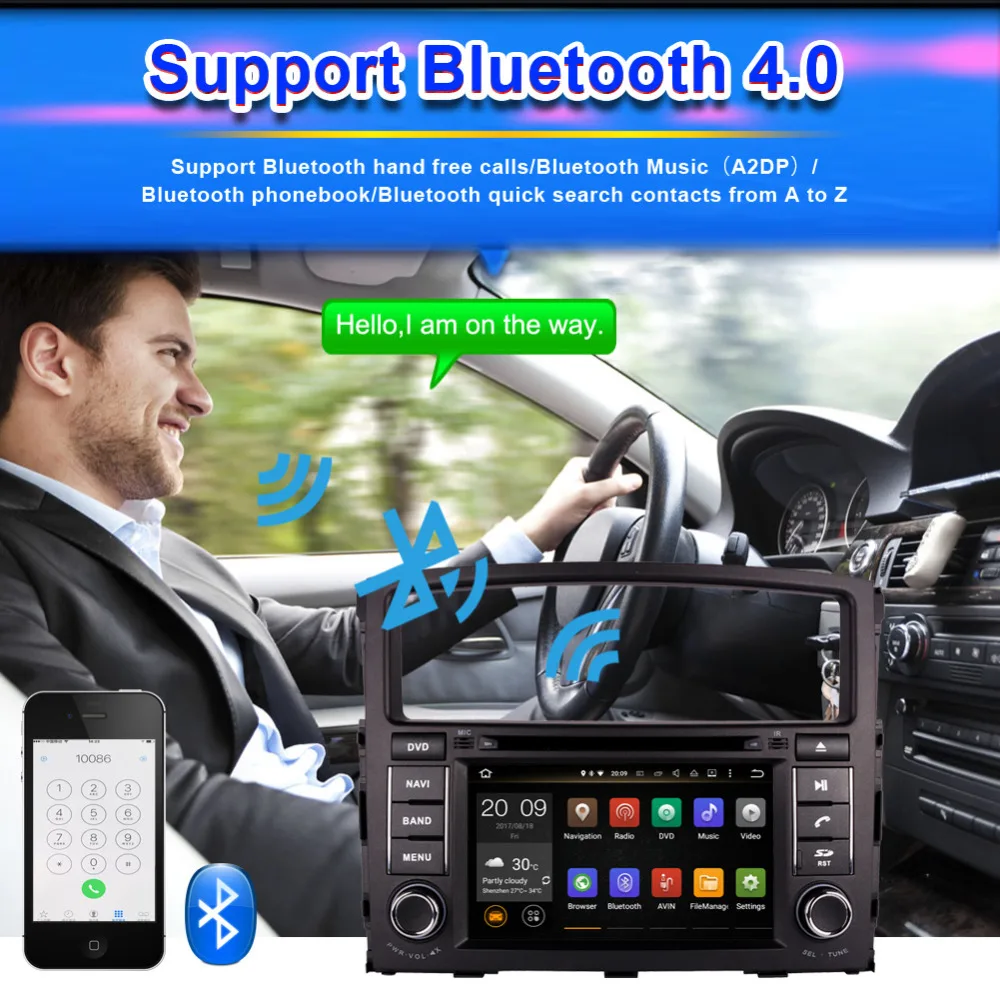 Sale 7 Inch Android 8.0 Octa Core 4GB RAM Car CD DVD Multimedia Player For Mitsubishi Pajero V97 2006- GPS Navigation Radio Stereo 1