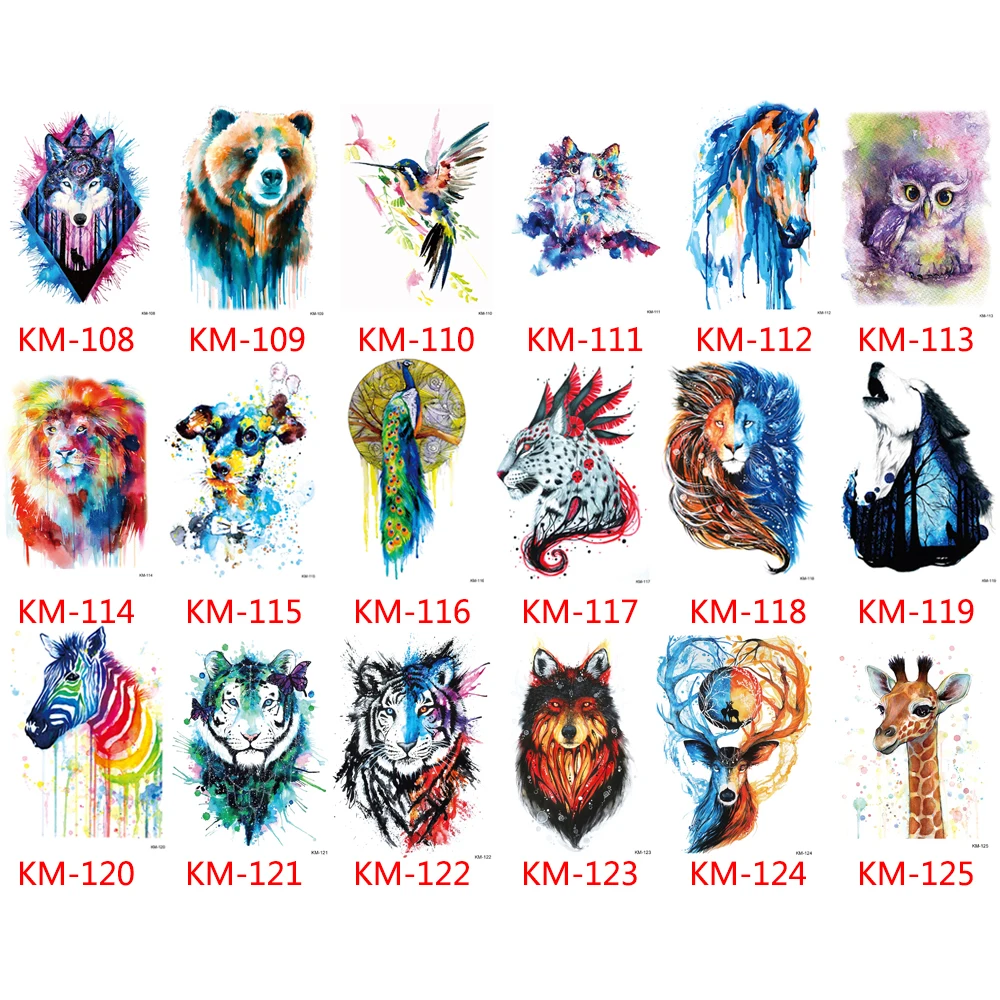 Us 100 2 Colors Lovely Sheet Colorful Body Art Catoon Drawing Temporary Tattoo Women Men Owl Decal Design Waterproof Tattoo In Temporary Tattoos