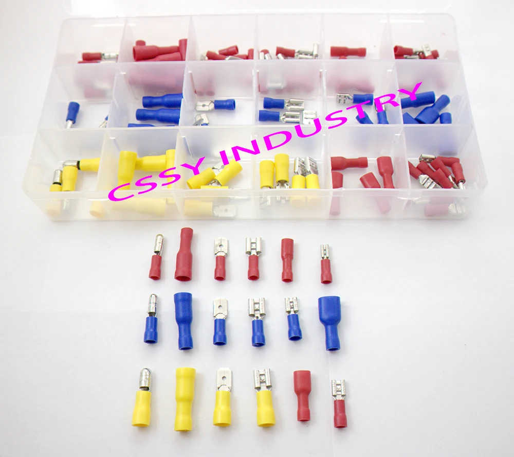 120PCS/box crimp connector insulated terminal block kit wire cable