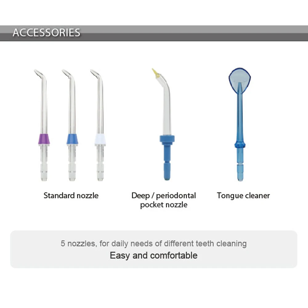 Водный импульсный Электрический ирригатор для полости рта, 5 шт., зубная вода, Флоссер, 800 мл, гигиена полости рта, зубная нить, уход за зубами, чистящее устройство