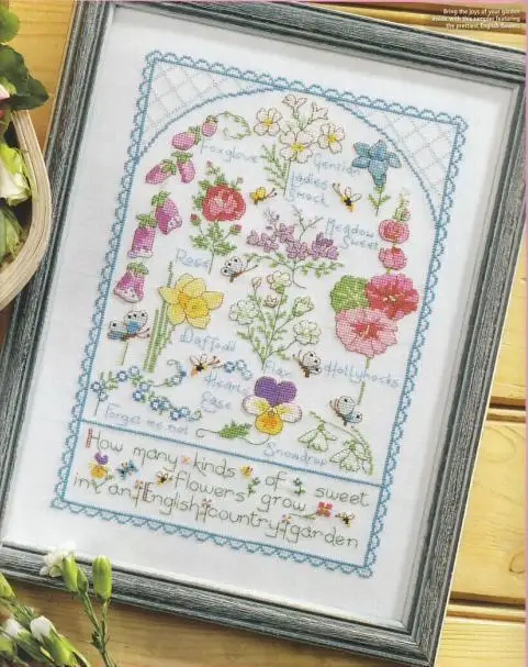 

Spring flowers cross stitch package bloom 18ct 14ct 11ct cloth cotton thread embroidery DIY handmade needlework