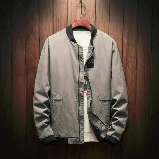 2018 Herrenjacke Spring Autumn Casual Solid Fashion Slim Bomber Jacket Men Overcoat Baseball Jackets Men's streetwear Jacket 4XL