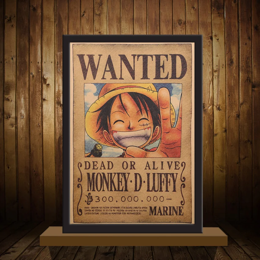 TIE LER домашний Декор наклейки на стену Винтаж бумага аниме плакат одна деталь плакаты Luffy Wanted