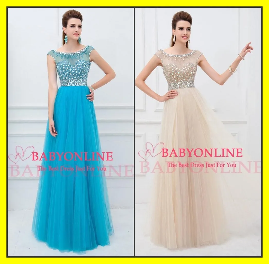 Ivory Evening Dresses A-Line Floor-Length Built-In Bra Beading None Boat Neck Cap Sleeve Sleeveless Empire Tulle Cotton Polyeste | Свадьбы и