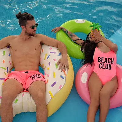 Новинка 2017 флуоресцентные розовые парные пляжные бикини купальный костюм