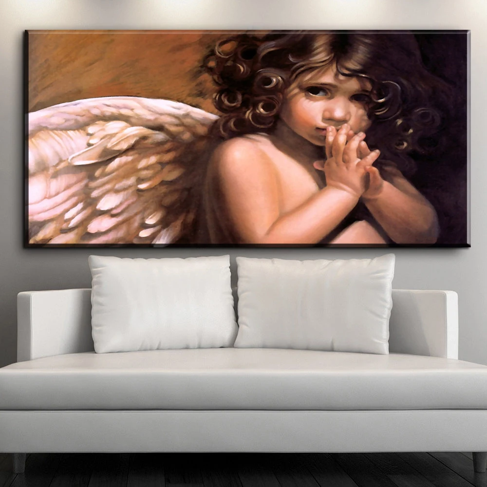

ZZ1920 modern decorative oil Painting Modular Picture Cuadros Modern Decoration Canvas Angel Wing Art Wall Decor For Living Room