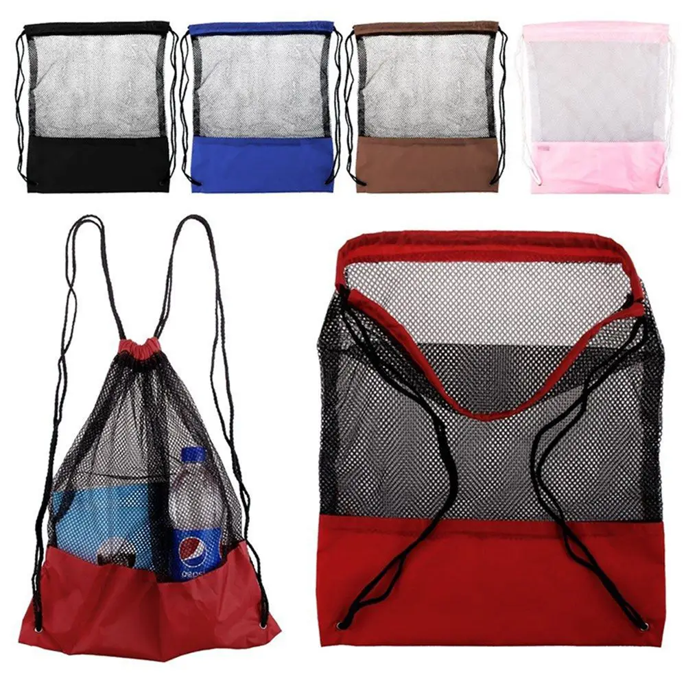 

Mesh Drawstring Backpack Tote Sport Pack Clothes Shoe Travel Bag Beach Backpack