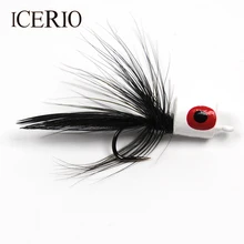 ICERIO 6PCS Floating Foam Poppers Lure Black Tail White Body for Trout Panfish Bass Fly Fishing