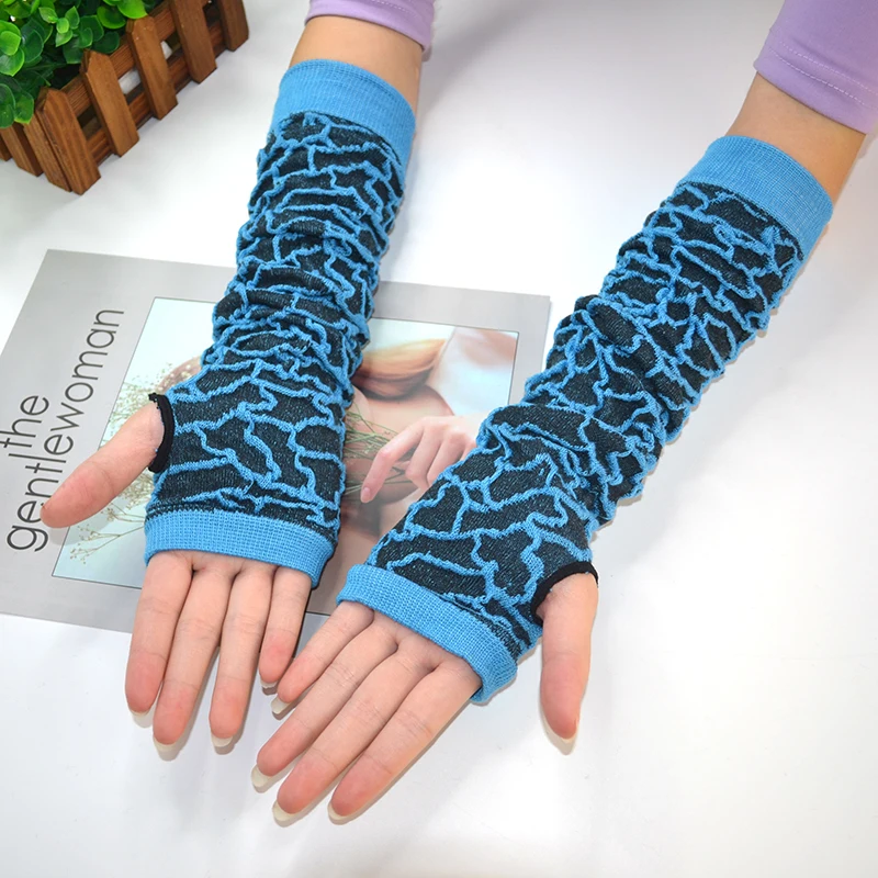 Blue Spider Woman Солнцезащитный крем Обогреватели для рук с длинным рукавом Хлопок UV Guantelete
