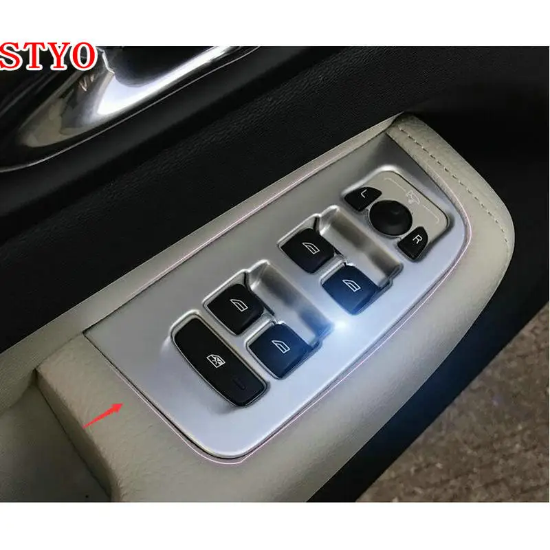 Styo For Volvo Xc60 Xc 60 2018 2019 Suv Carbon Fiber Interior  Window Lift Switch Button Cover Trims Door Armrest Panel