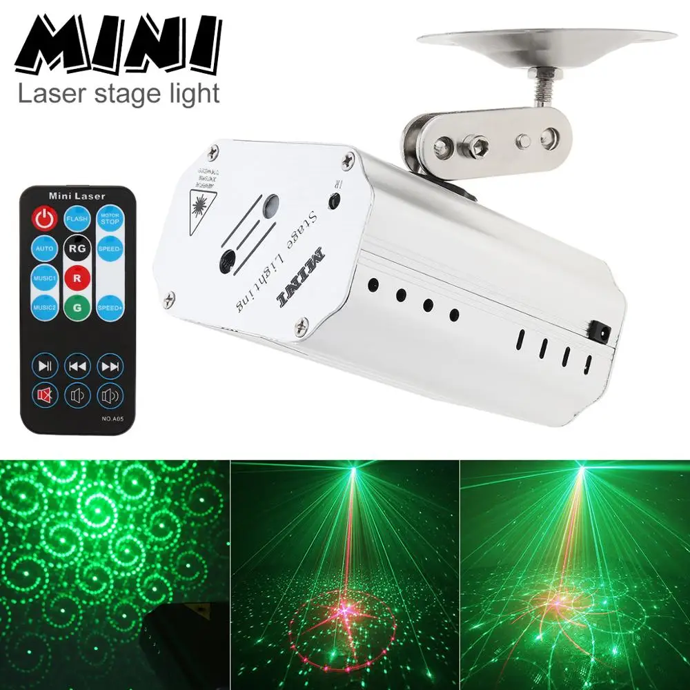 

Double Hole Voice Control Music Rhythm Flash Light LED Laser Stage DJ Disco Light w/ Remote Control for Club Party Light Stage