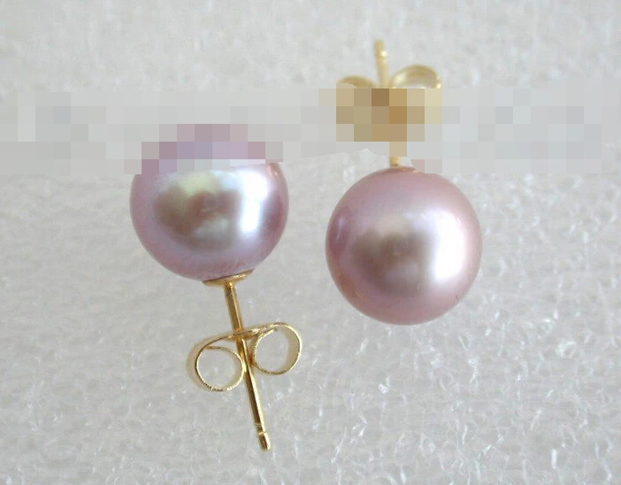 

FREE SHIPPING>>> free shipping 00301 perfect round lavender freshwater pearl earrings