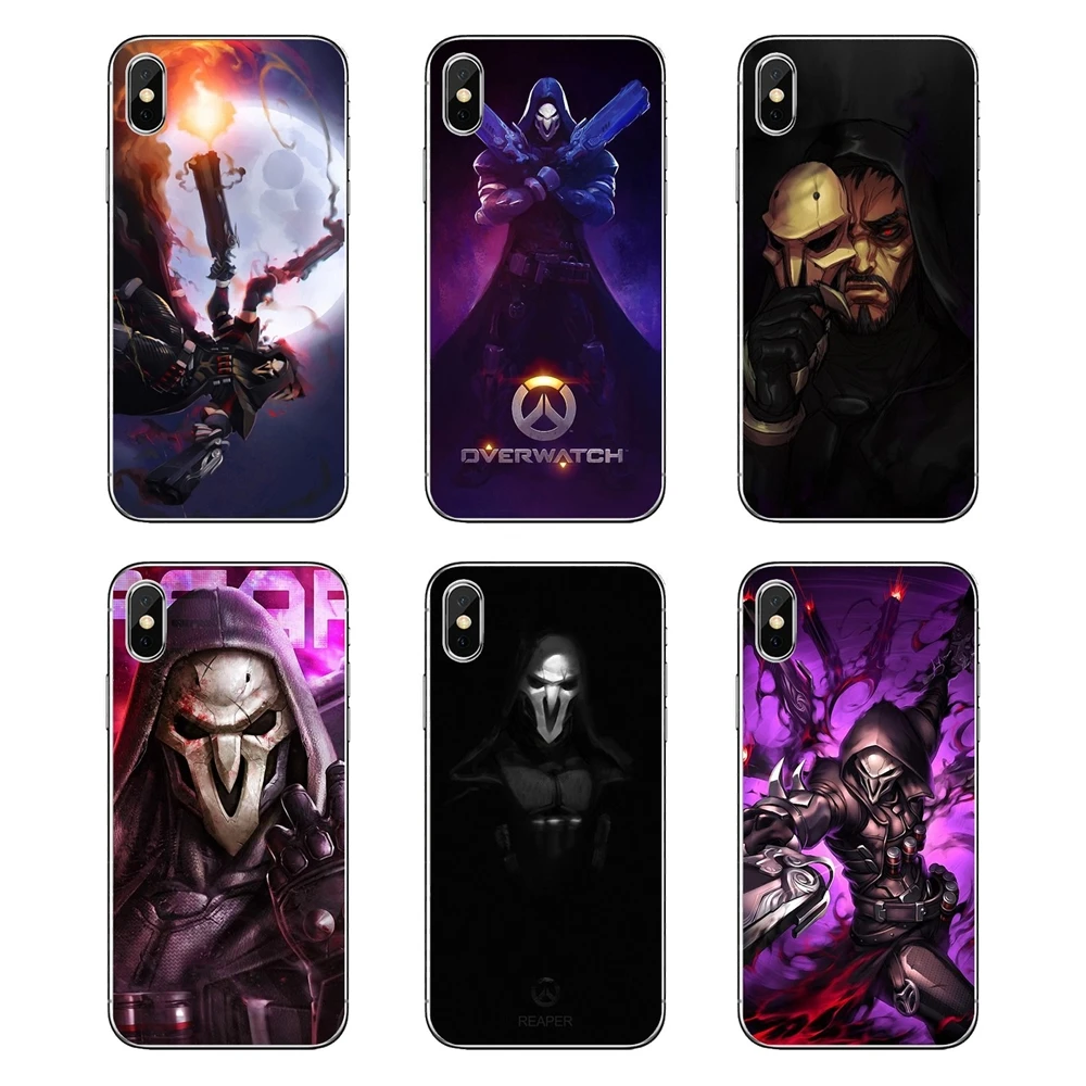 

For iPod Touch iPhone 4 4S 5 5S 5C SE 6 6S 7 8 X XR XS Plus MAX OVERWATCH Reaper Hero Art Poster Soft Transparent Cases Covers