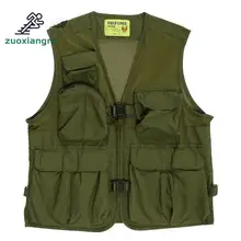 Zuoxiangru для мужчин фотографии брюки карго туристический жилет без рукавов Мужской армии Военная Униформа вентиляторы Маскировочный, армейский, зеленый тактический жилет