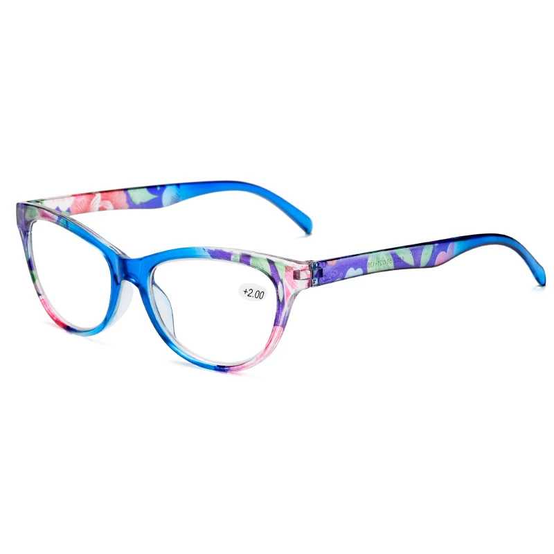 Elbru очки для чтения «кошачий глаз» Для женщин Легкий пресбиопические очки для чтения 1,0 1,5 2,0 2,5 3,0 3,5 4,0 дальнозоркости - Цвет оправы: Синий