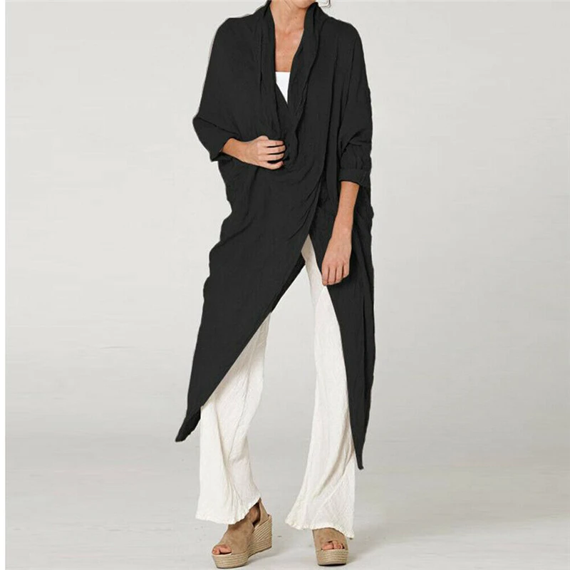 

Black Irregular Women Blouse Plus Size 5XL Fashion Solid V Neck Long Harajuku Blusas Elegant Office Lady Long Sleeve Shirt Tops