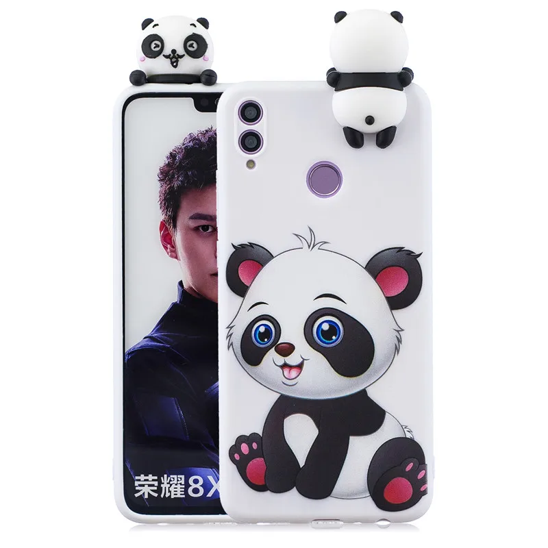 Мягкий Силиконовый ТПУ чехол 3D для Huawei Honor 8A с милой пандой совой единорогом