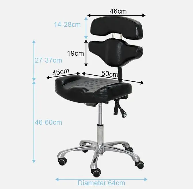 US $143.10 Modern Adjustable Swivel Salon Massage Spa Seat Tattoo Medical Chair Stool Leather Seat and Back Massage Swivel Chair Furniture