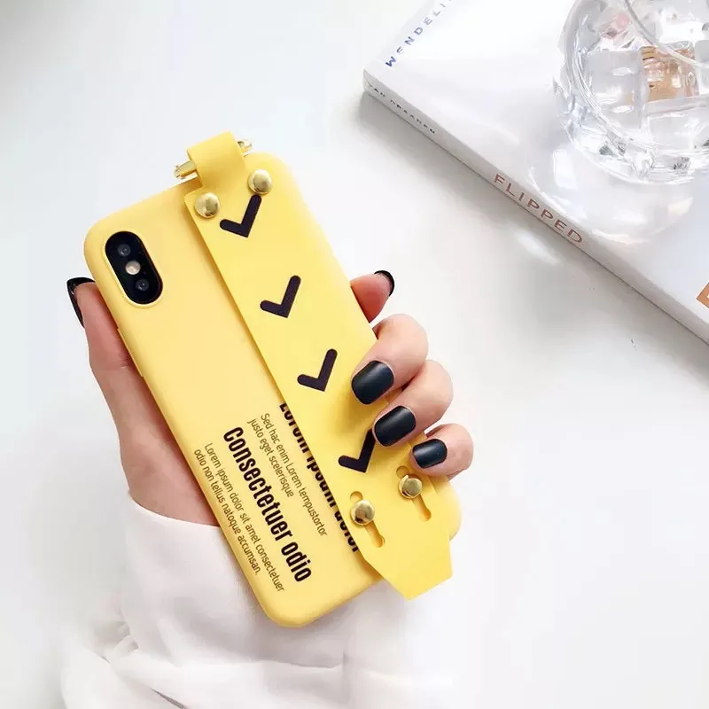 LUDI Yellow Hand Grip Phone Case For iPhone X 6 7 8 Plus Cover Shockproof Soft Silicone Back Case For iPhone 6S 7 8 Fundas Capas08